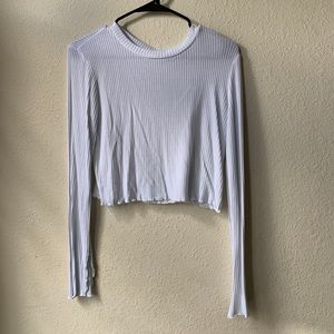 Forever 21 White Split-Sleeve Top